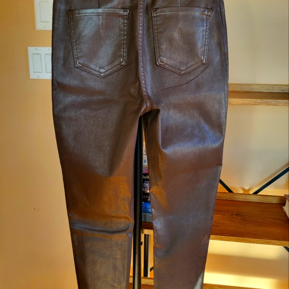 Simili leather tight fit pants